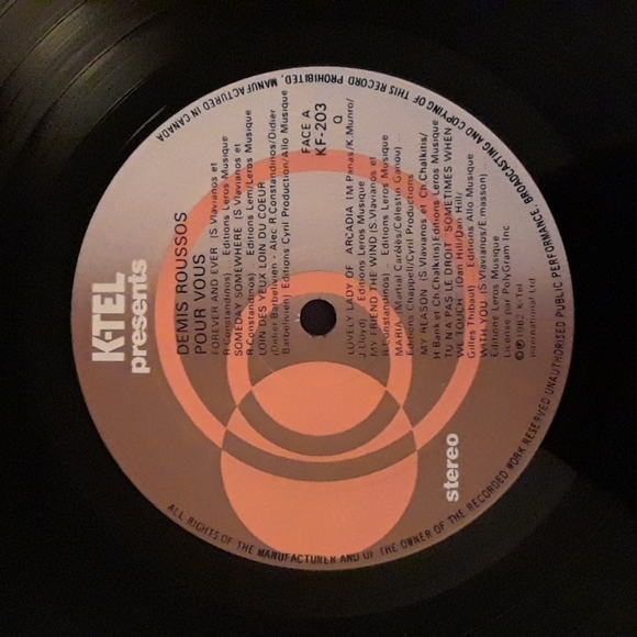 Demis Roussos. Pour vous. 1982 - Picture 3 of 4